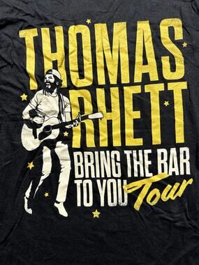 Thomas Rhett Bring The Bar To You Tour Graphic Tee Shirt Size Large Black